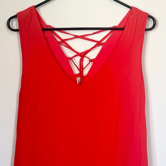Chelsea28 Red Sleeveless Dress with Crisscross Strappy Back - Size: Medium - Picture 4 of 7